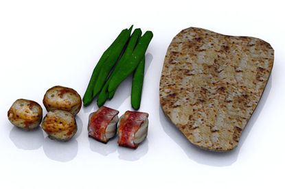 Picture of Grilled Seafood and Vegetable Food Props