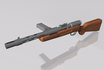 Picture of Bergman MP35 Submacine Gun Weapon Model FBX Format
