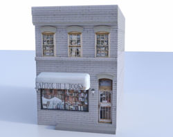 Book Store Building Model FBX Format