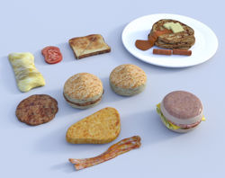 Breakfast Food Models Bundle Poser Format