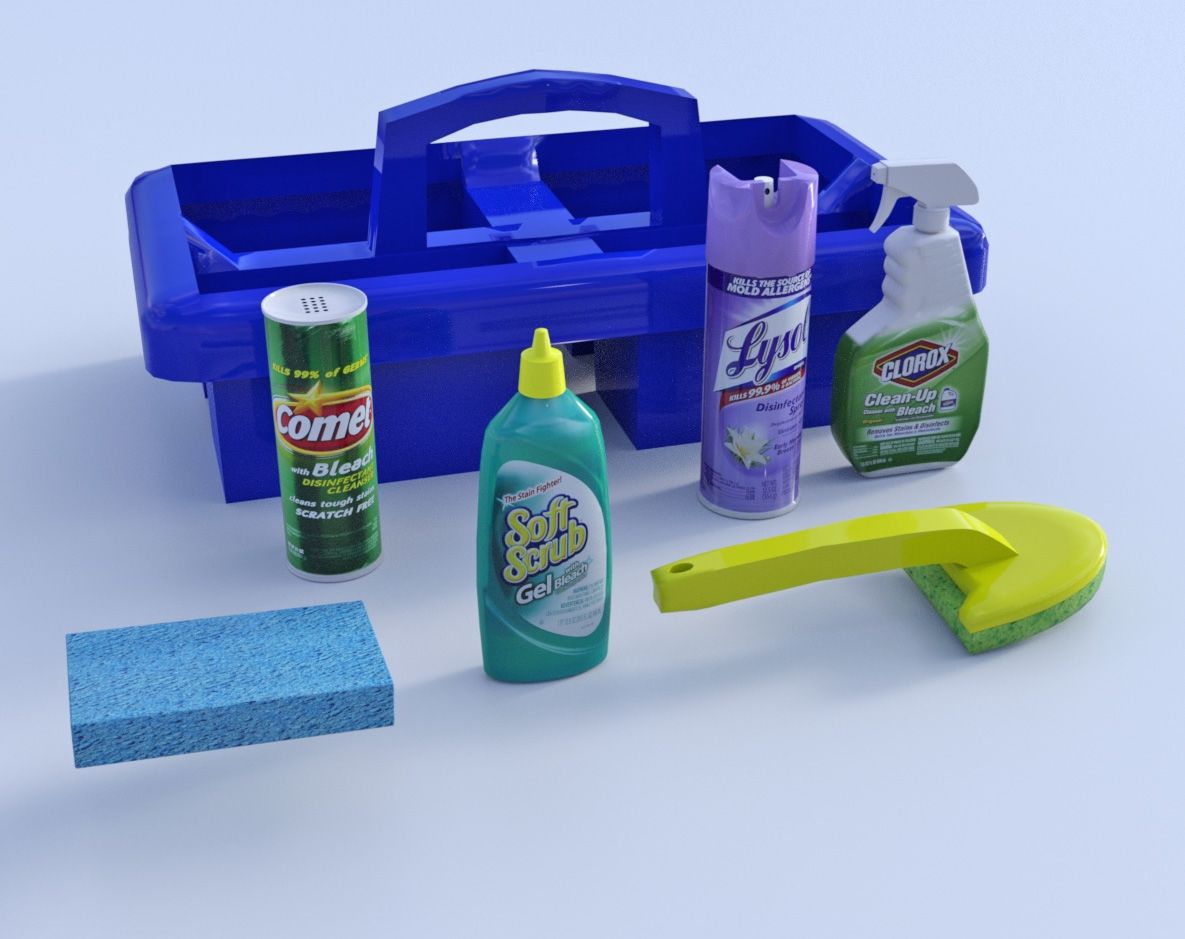 Cleaning Product Models Poser Format 3D Housewares & HousehPoser World ...