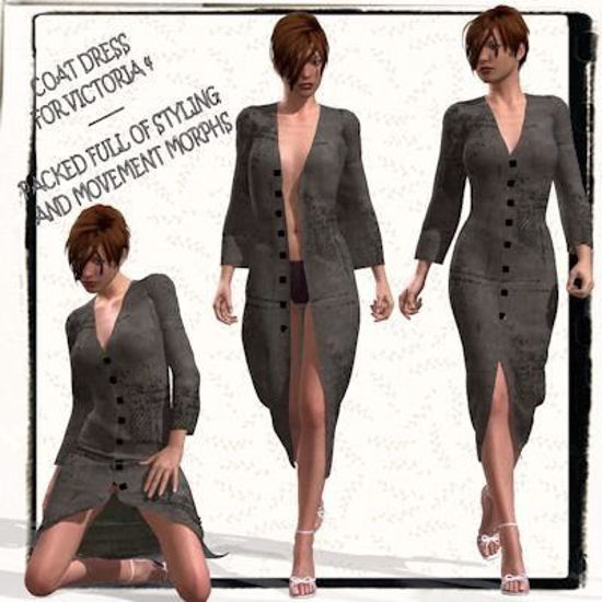 Picture of Coat Dress for for DAZ Victoria 4