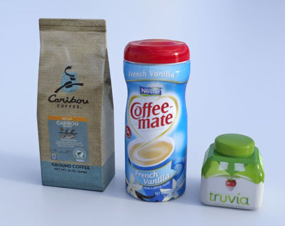 Picture of Coffee Bag and Condiment Models Poser Format