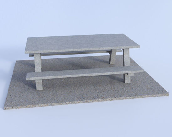 Picture of Concrete Picnic Table and Pad Models Poser Format