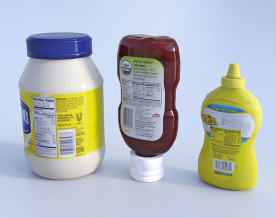 Picture of Condiment Food Container Models Set 1 Poser Format