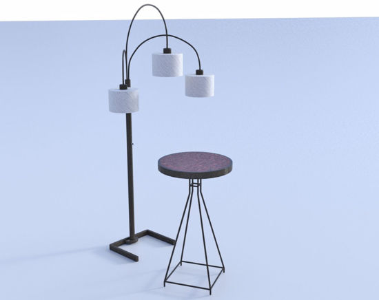 Picture of Contemporary Table and Lamp Models Poser Format