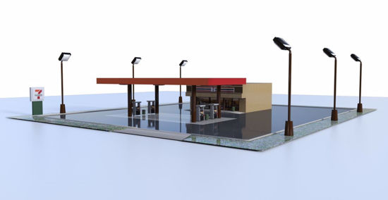 Picture of Convenience Store and Parking Lot Environment FBX Format