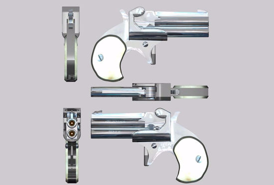 Picture of Derringer Pistol Weapon Model FBX Format