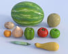 Picture of Fresh Fruit and Vegetable Models Set 1 Poser Format