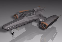 Futura Fighter Sci-Fi Aircraft Model Poser Format