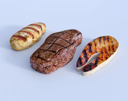 Grilled Meat Models Set 1 Poser Format