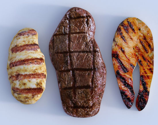 Picture of Grilled Meat Models Set 1 Poser Format
