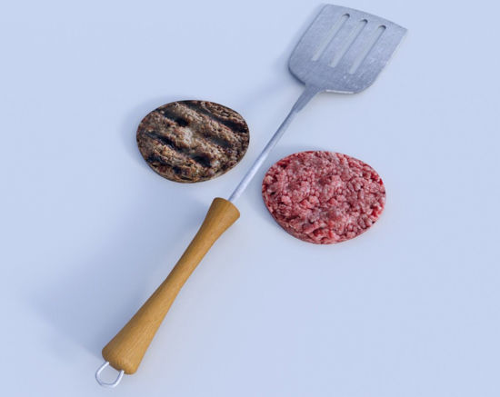 Picture of Hamburger Patties and Grill Spatula Models Poser Format
