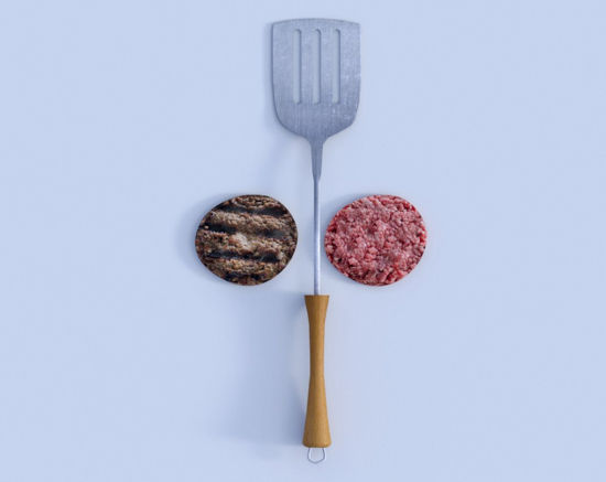 Picture of Hamburger Patties and Grill Spatula Models Poser Format