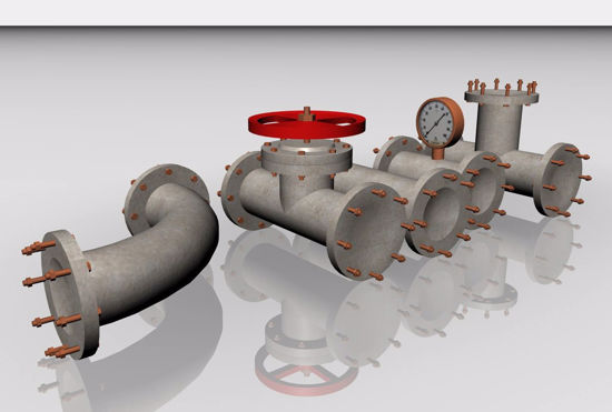 Picture of Industrial Pipe Mechanical Models FBX Format