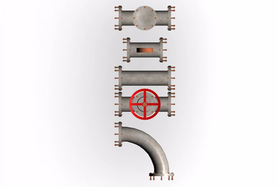 Picture of Industrial Pipe Mechanical Models FBX Format