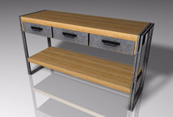Industrial Wall Table Furniture Model Poser Format