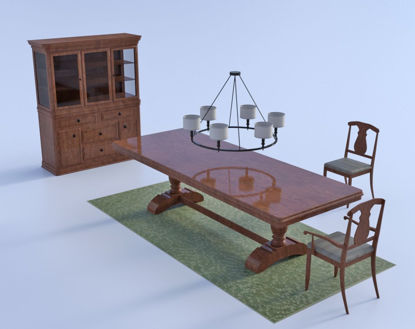 Picture of Modern Dining Furniture Models Poser Format