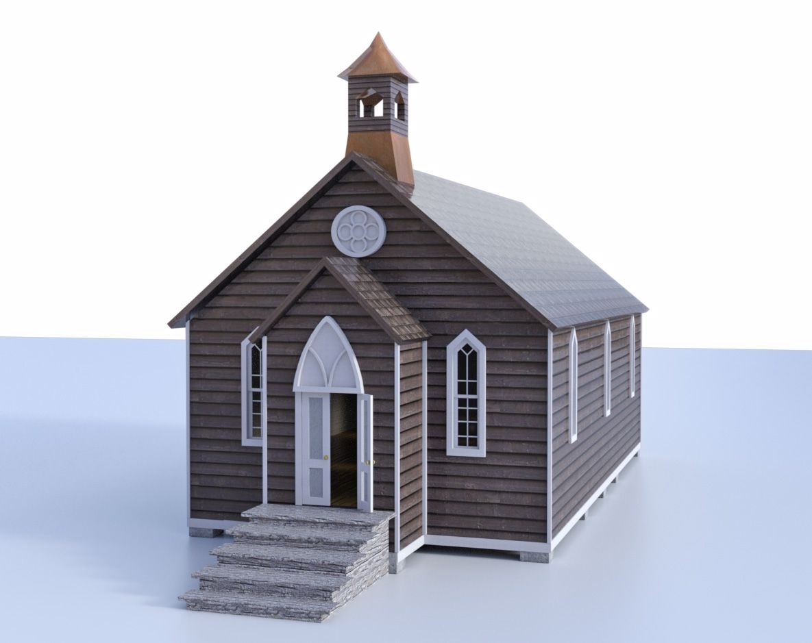 Old West Church Model Poser Format 3D Architectural & BuildPoser World ...