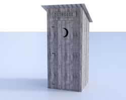 Old West Outhouse Model with Interior Poser Format