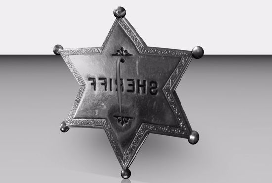 Picture of Old West Sheriff's Badge Model FBX Format
