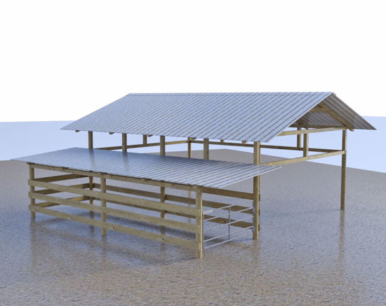 Picture of Open Farm Shed Model Poser Format