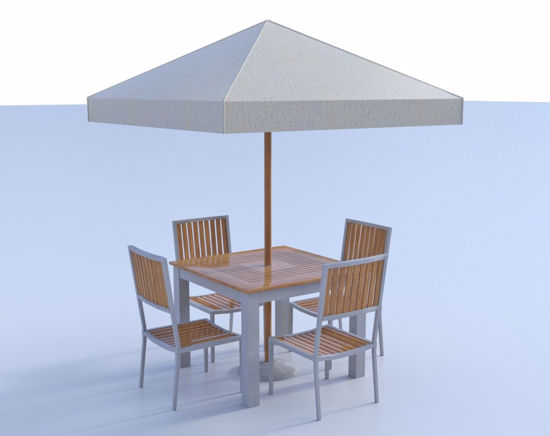 Picture of Outdoor Dining Furniture Models Poser Format