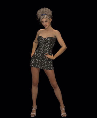 Picture of Patterned Strapless Dress for Hivewire3D Dawn Figure