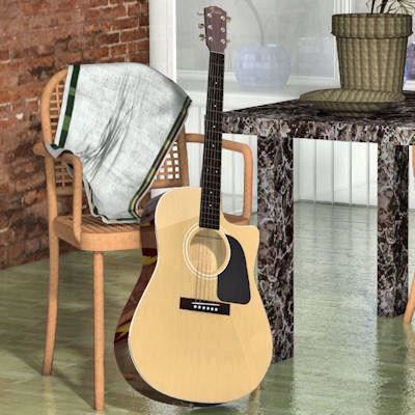 Picture of Right-Handed Dreadnought Guitar Model Poser Format