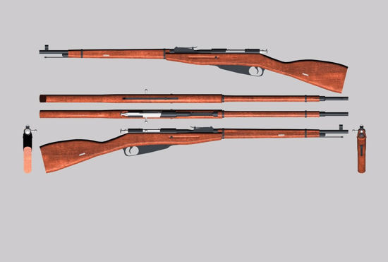 Picture of Russian M1891 Rifle Model FBX Format
