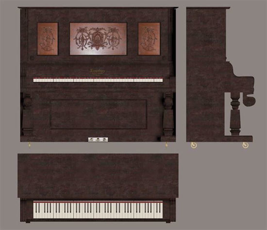 Picture of Upright Piano Model Poser Format