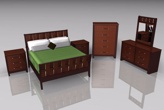 Picture of Upscale Bedroom Furniture Models Poser Format
