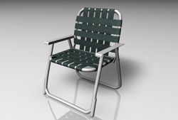 Webbed Lawn Chair Furniture Model FBX Format