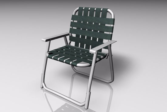 Picture of Webbed Lawn Chair Furniture Model FBX Format