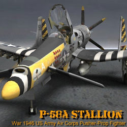 P-58 Stallion - SciFi USAF aircraft figure for Poser