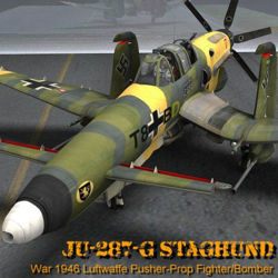 Ju-287-G/1 Staghund - SciFi Luftwaffe aircraft figure for Poser
