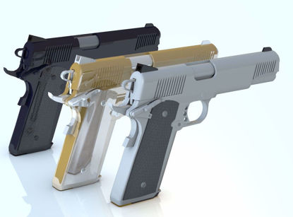 Picture of .45 Caliber Pistol With Silencer Models Poser Format