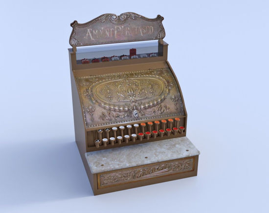 Picture of 1800's Cash Register Model with 51+ Movements Poser Format