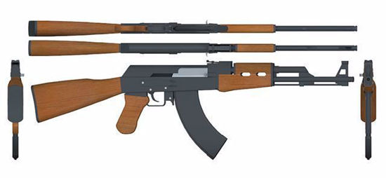 Picture of AK-47 Rifle Weapon Model Poser Format