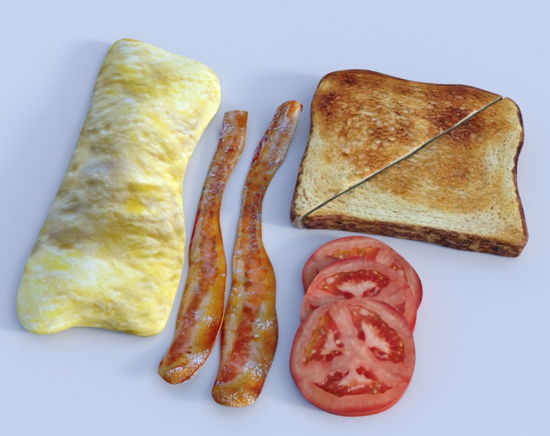 Picture of Breakfast Food Model Set 3 Poser Format