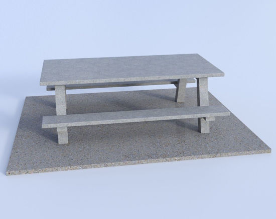 Picture of Concrete Picnic Table Model FBX Format