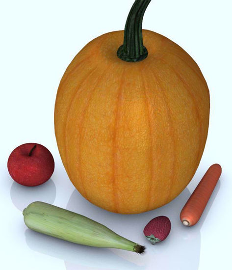 Picture of Fresh Fruit and Vegetable Models Set 2 Poser Format