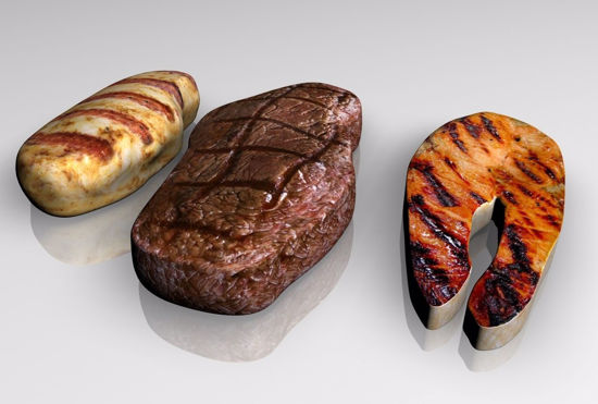 Picture of Grilled Meat Entree Food Models FBX Format