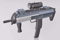 H&K MP7 Assault Rifle Weapon Model FBX Format