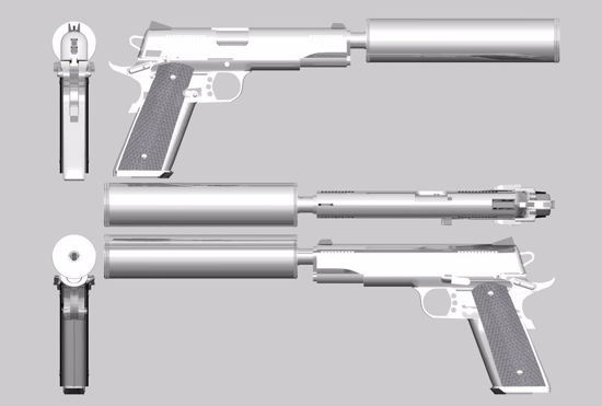 Picture of 1911 Colt .45 Caliber Pistol Models FBX Format