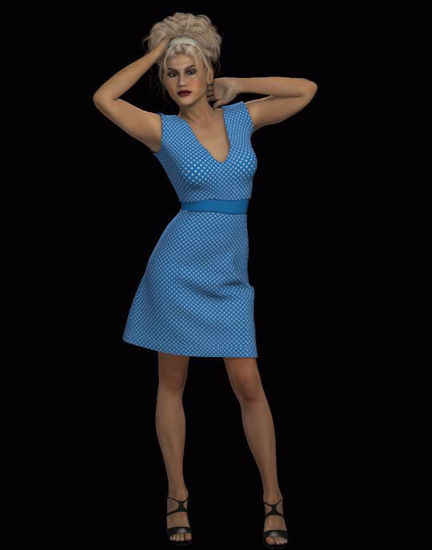 Picture of 1950's Style Belted Dress for Hivewire3D Dawn Figure
