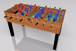 3D Foosball Table Furniture Model FBX Format