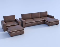4 Piece Sectional Furniture Models Poser Format