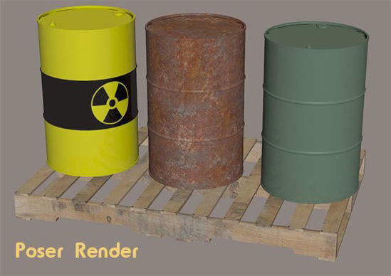 Picture of 55 Gallon Drums and Pallet Models Poser Format