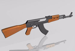 AK-47 Rifle Weapon Model FBX Format
